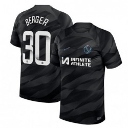 Chelsea Home Goalkeeper Stadium Sponsored Shirt 2023-24 With Berger 30 Wsl,Black