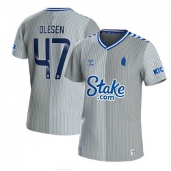 Everton WSL Third Shirt 2023-24 with Olesen 47 printing-Grey