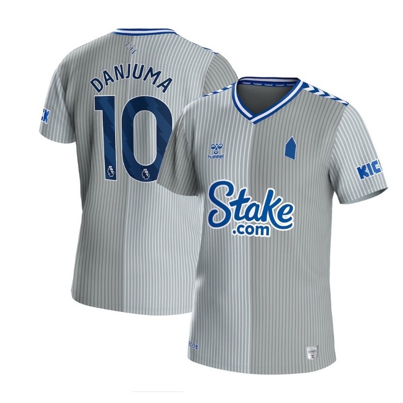 Everton Third Shirt 2023-24 with Danjuma 10 printing-Grey