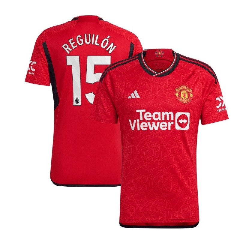 Manchester United EPL Home Shirt 2023-24 with Reguilón 15 , Red