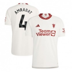 Manchester United EPL Third Shirt 2023-24 with Amrabat 4,White