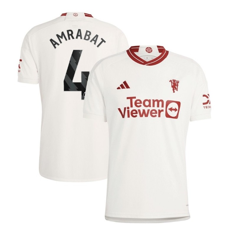 Manchester United EPL Third Shirt 2023-24 with Amrabat 4,White