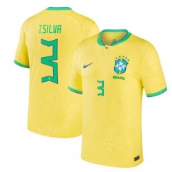 Thiago Silva Brazil National Team 2022/23 Home Jersey - Yellow