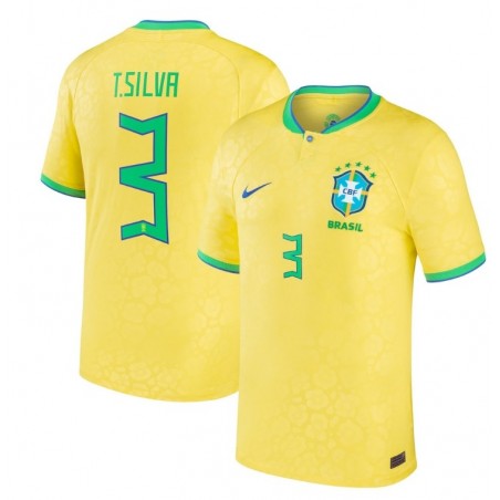 Thiago Silva Brazil National Team 2022/23 Home Jersey - Yellow