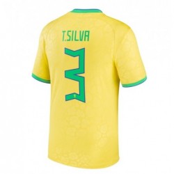 Thiago Silva Brazil National Team 2022/23 Home Jersey - Yellow