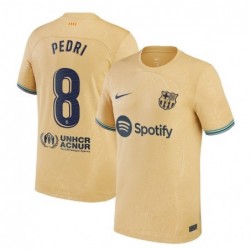 Pedri Barcelona 2022/23 Away Player Jersey-Gold