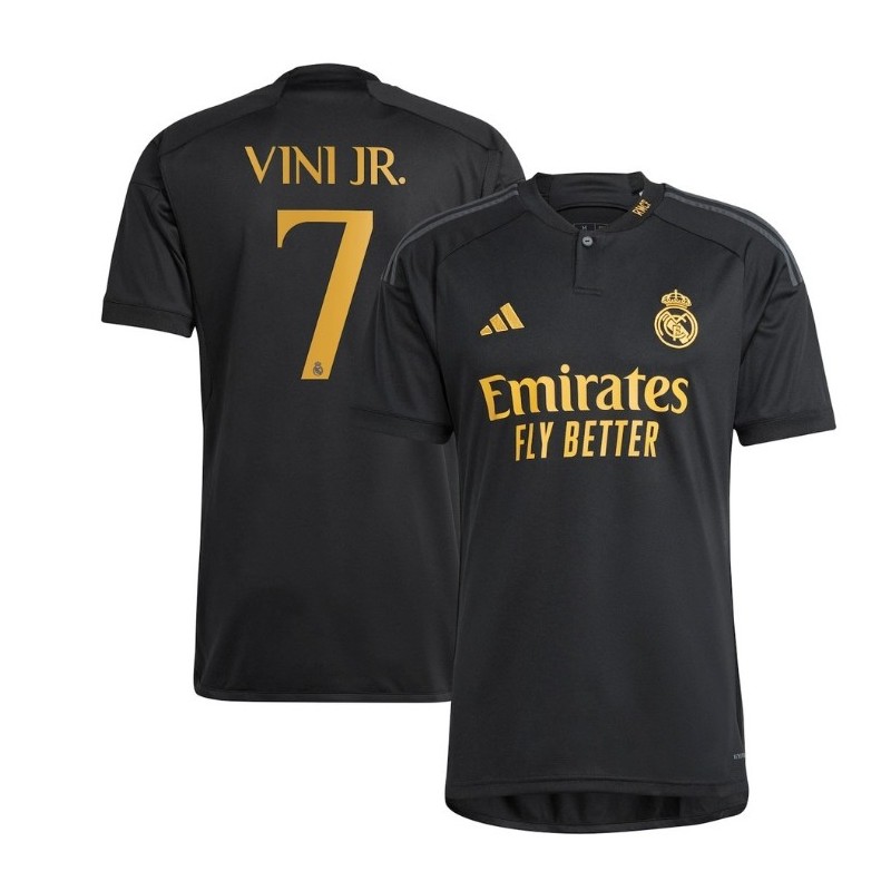 Real Madrid Third Shirt 2023-24 with Vini Jr. 7 ,Black