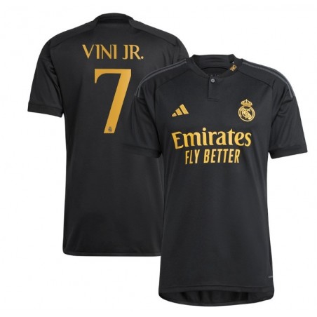 Real Madrid Third Shirt 2023-24 with Vini Jr. 7 ,Black