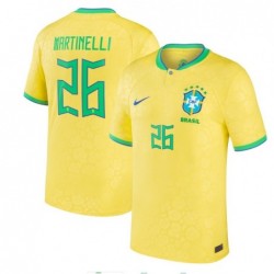 Gabriel Martinelli Brazil National Team 2022/23 Home Jersey - Yellow