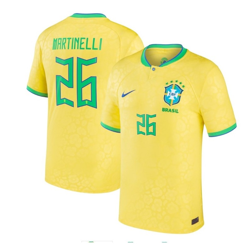 Gabriel Martinelli Brazil National Team 2022/23 Home Jersey - Yellow