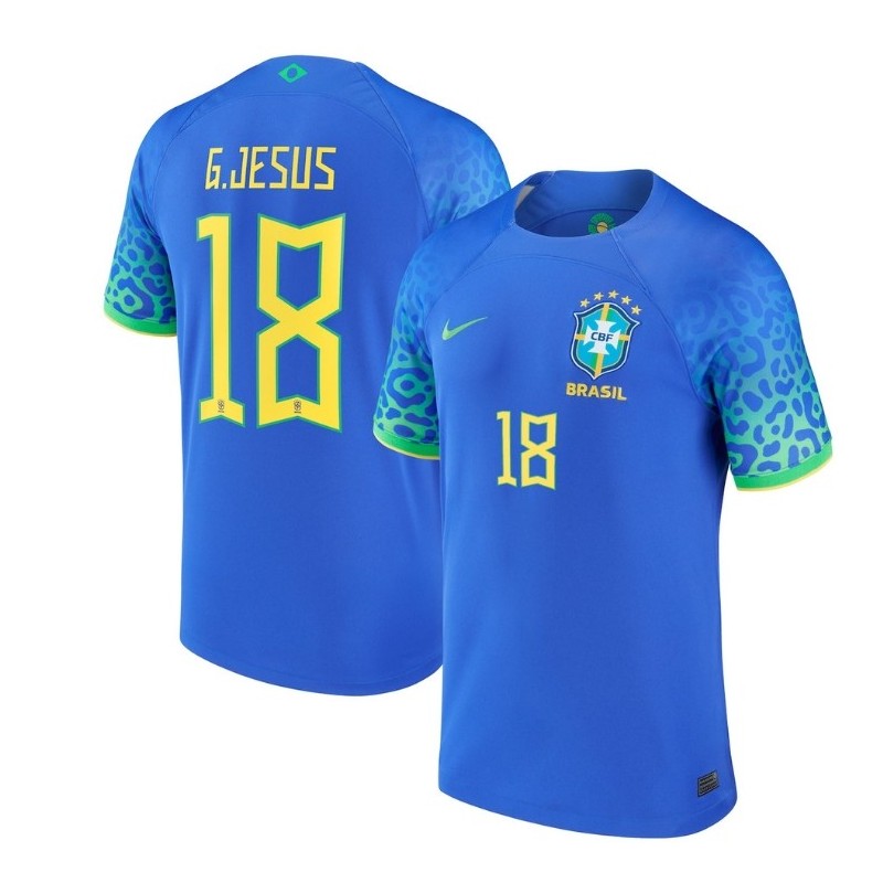 Gabriel Jesus Brazil National Team 2022/23 Away Jersey - Blue