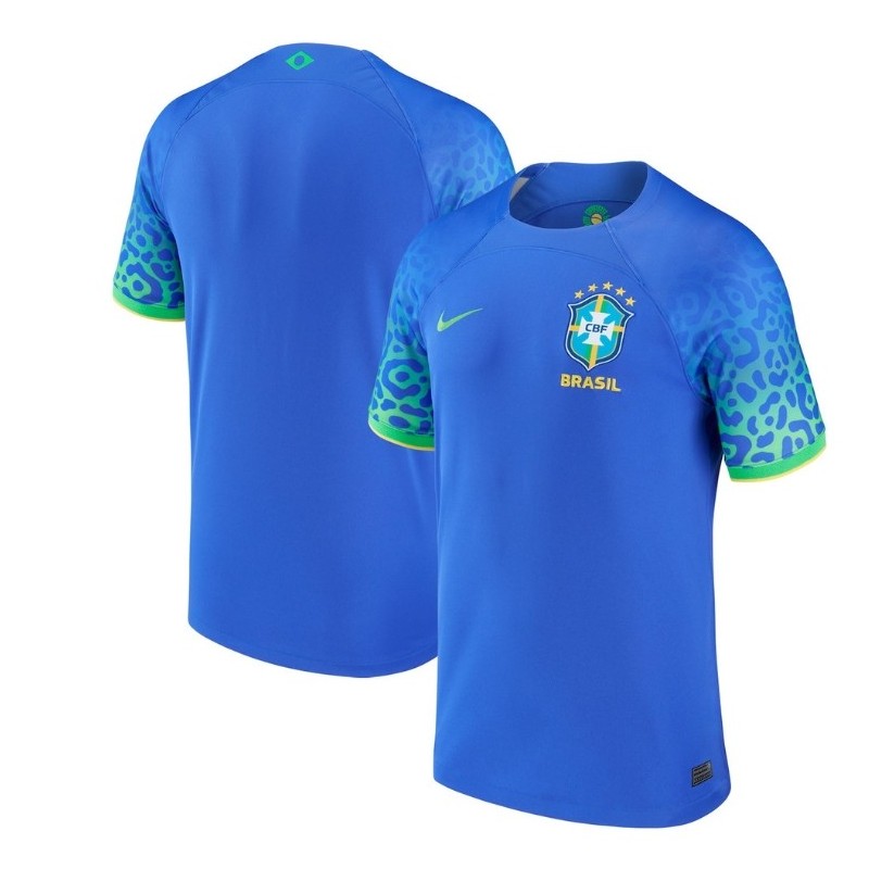 Brazil National Team 2022/23 Away Breathe Stadium Blank Jersey - Blue