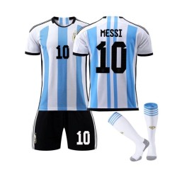 2022 Argentina Football Team Jersey 10 Messi Jersey-Shorts Men's Adult