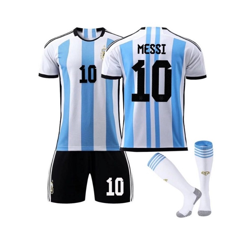 2022 Argentina Football Team Jersey 10 Messi Jersey-Shorts Men's Adult