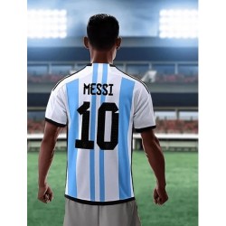 2022 Argentina Football Team Jersey 10 Messi Jersey-Shorts Men's Adult