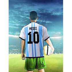 2022 Argentina Football Team Jersey 10 Messi Jersey-Shorts Men's Adult