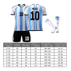 2022 Argentina Football Team Jersey 10 Messi Jersey-Shorts Men's Adult