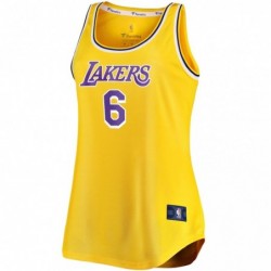 Los Angeles Lakers 6 LeBron James Fanatics Gold Fast Break Tank Jersey