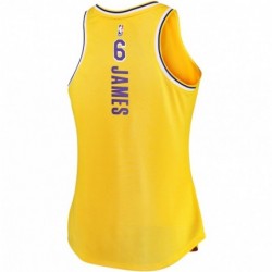 Los Angeles Lakers 6 LeBron James Fanatics Gold Fast Break Tank Jersey