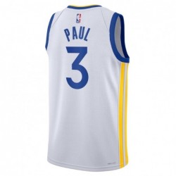 Golden State Warriors Chris Paul White 3 Swingman Badge Jersey