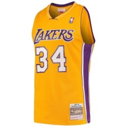 Shaquille O'Neal 34 Gold Los Angeles Lakers Classics Swingman Jersey