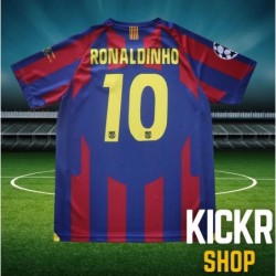 2005 Retro Edition Vintage Home Kids/Youth Ronaldinho 10 Soccer Jersey