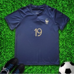 France 2022 Home Benzema Madrid Kids Soccer Uniform Jersey