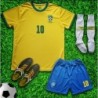 Brasil Neymar 10 Home Vıntage Kids Soccer Jersey Set