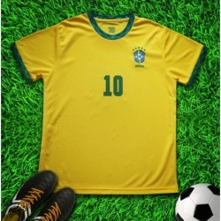 Brasil Neymar 10 Home Vıntage Kids Soccer Jersey Set