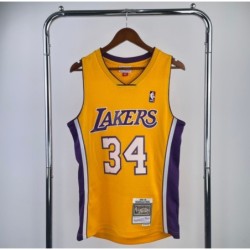 Shaquille O'Neal 34 Gold Los Angeles Lakers Classics Swingman Jersey