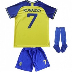 Ronaldo No 7 NASSR Riyadh Al Kids Soccer Jersey Kit Shorts Socks Set