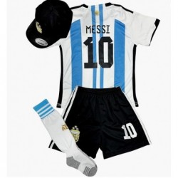 New Kids Messi 10 Argentina Home Soccer Jersey Set