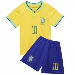 Brazil National Soccer Neymar 10 Kids Soccer Jersey Home Away