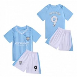 23/24 Kids Manchester City 9 Home Kit Football Jerseys Kids Sets