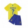 New Kids Yellow Ronaldo 7 NASSR Riyadh Al Home Soccer Jersey Set