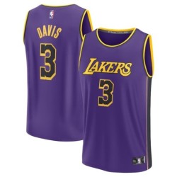 Unisex Los Angeles Lakers 3 Davis Fanatics Jordan Purple Jersey