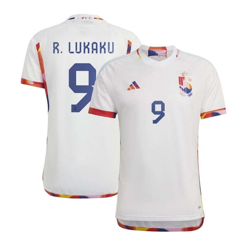 Romelu Lukaku Belgium National Team 2022-23 Away Jersey - White