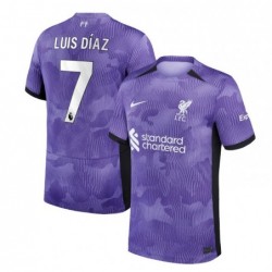 Liverpool Third Stadium Shirt 2023-24 with Luis Díaz 7 ,Purple