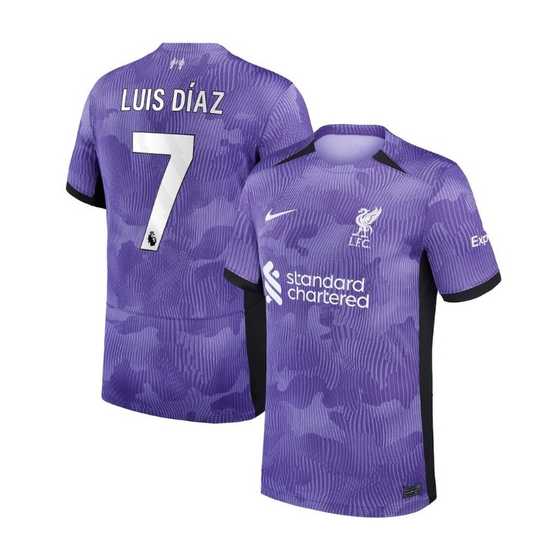 Liverpool Third Stadium Shirt 2023-24 with Luis Díaz 7 ,Purple