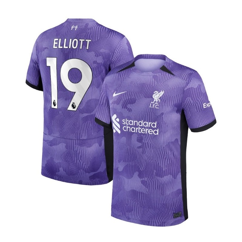 Liverpool Third Stadium Shirt 2023-24 with Elliott 19,Purple