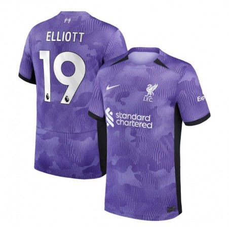 Liverpool Third Stadium Shirt 2023-24 with Elliott 19,Purple