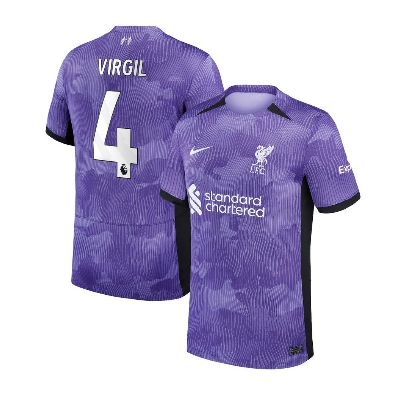 Liverpool Third Stadium Shirt 2023-24 with Virgil 4,Purple