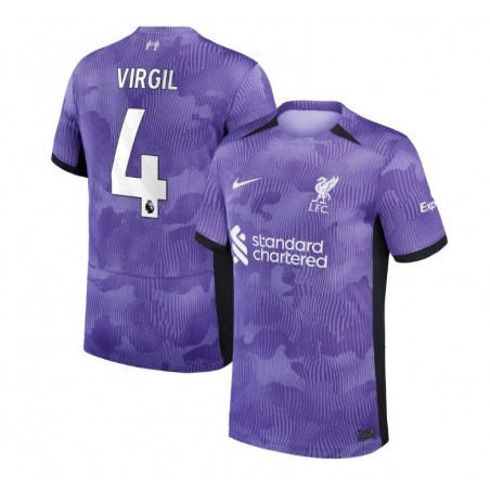 Liverpool Third Stadium Shirt 2023-24 with Virgil 4,Purple