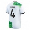 Liverpool Away Stadium Shirt 2023-24 with Virgil 4 printing-White