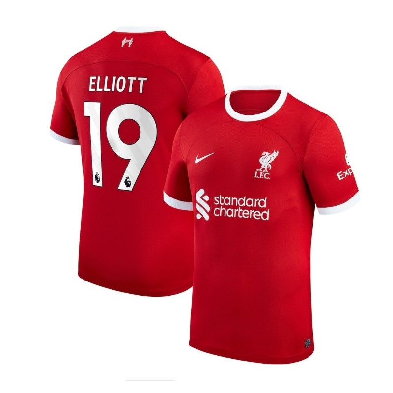 Liverpool Home Stadium Shirt 2023-24 with Elliott 19 printing-Red