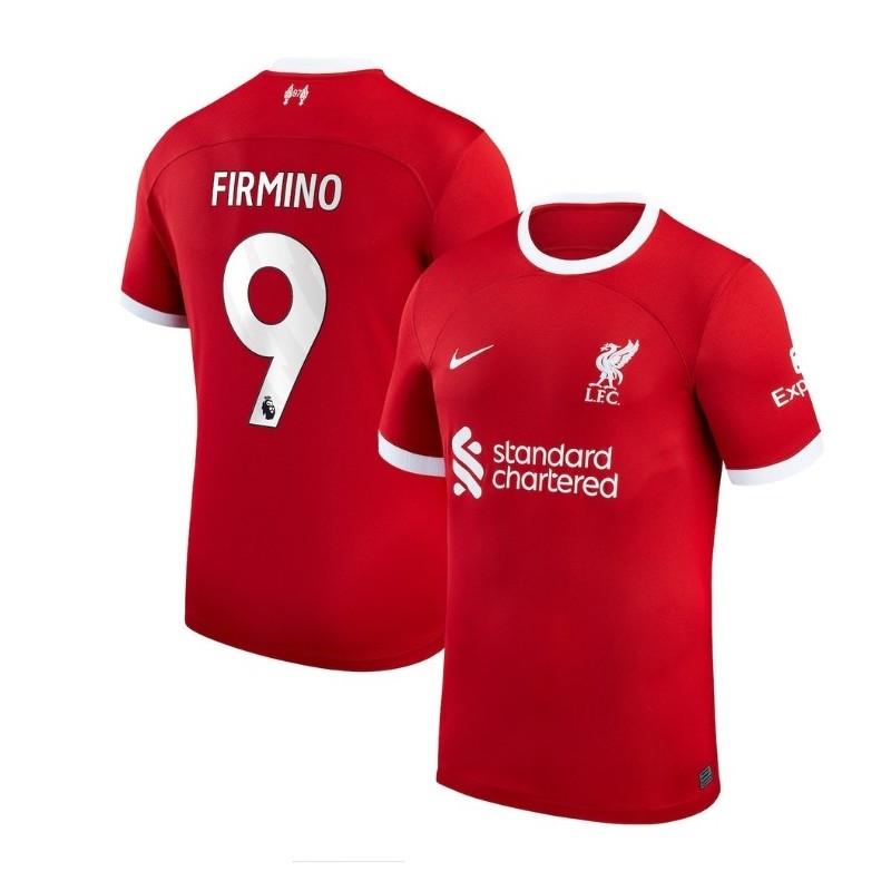 Liverpool Home Stadium Shirt 2023-24 with Firmino 9,Red