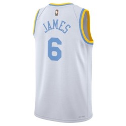 Los Angeles Lakers LeBron James 6 White Classic Edition Jersey