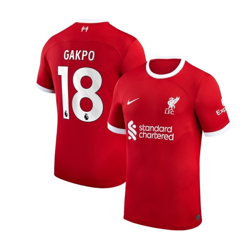 Liverpool Home Stadium Shirt 2023-24 with Gakpo 18,Red