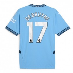 Manchester City Home Shirt 2024-25 with De Bruyne 17,Light Blue