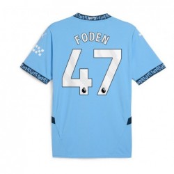 Manchester City Home Shirt 2024-25 with Foden 47, Light Blue